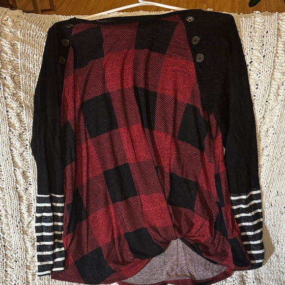 Maurices Sweaters - Maurices Red and Black Striped Sweater